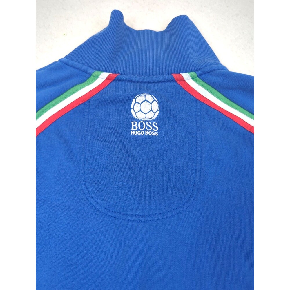 BOSS Green By Hugo Boss Italy Mens Track Jacket XXL Blue Full Zip Soccer Cotton
